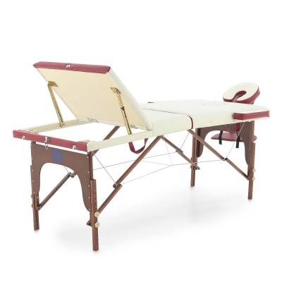 Массажный стол складной деревянный 3-х секционный JF-AY01 (темная рама) "Med-Mos" в магазине Склад Медтехники